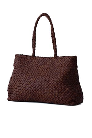 Vintage Mesh burnt brown leather tote bag DRAGON DIFFUSION | 8949BRUCIATO